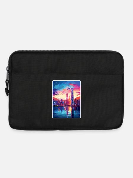 Hongkong China Reise Poster Souvenir Farbe WPA - Laptoptasche 13" - Schwarz
