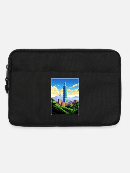 Taipeh Taiwan Reise Poster Souvenir Malerei WPA - Laptoptasche 13" - Schwarz