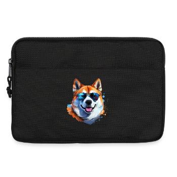 Akita Inu mit Sonnenbrille - Laptoptasche 13" - Schwarz - Vorne