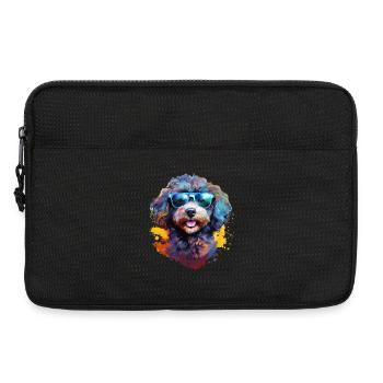 Kleinpudel mit Sonnenbrille - Laptoptasche 13" - Schwarz - Vorne