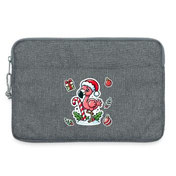 Plaisir festif des flamants roses - Sacoche pour ordinateur portable 13 pouces - gris chiné - Devant