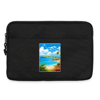 Antigua and Barbuda Caribbean Travel Poster Card - Laptop bag 13" - black - Front