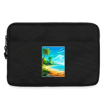 Bahamas Caraïbes Voyage Affiche Souvenir Peinture WPA - Sacoche pour ordinateur portable 13 pouces - noir - Devant