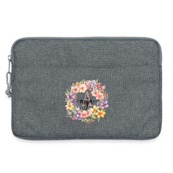 A| Monogram | Name | Anja | Watercolor | Colorful - Laptop bag 13" - heather grey - Front