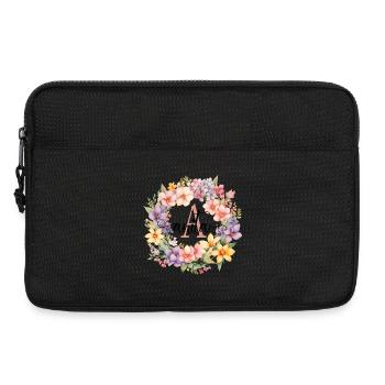 A| Monogram | Name | Anita | Watercolor | Colorful - Laptop bag 13" - black - Front