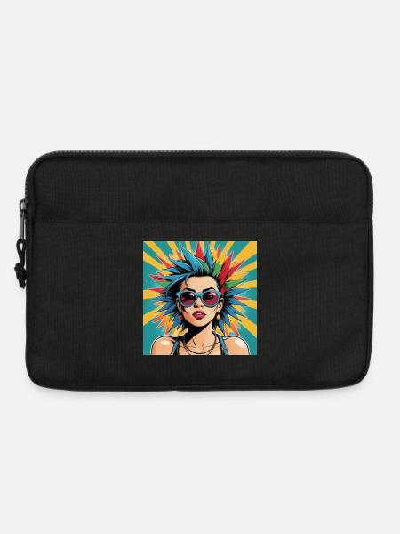 Punk Girl Nancy mit Sonnenbrille Rock HipHop Musik - Laptoptasche 13" - Schwarz