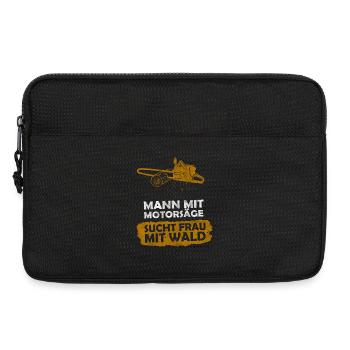 Mann mit Motorsäge sucht Frau mit Wald - Laptoptasche 13" - Schwarz - Vorne