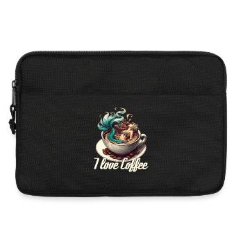 Ich liebe Kaffee Tasse Meerjungfrau Nixe Geschenk - Laptoptasche 13" - Schwarz - Vorne