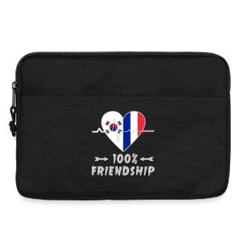 South Korea and France 100% friendship - Laptop bag 13" - black - Front