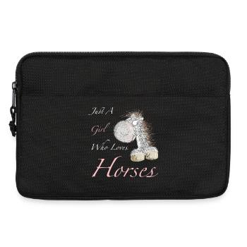 Just A Girl Who Loves Horses Pferde Spruch - Laptoptasche 13" - Schwarz - Vorne