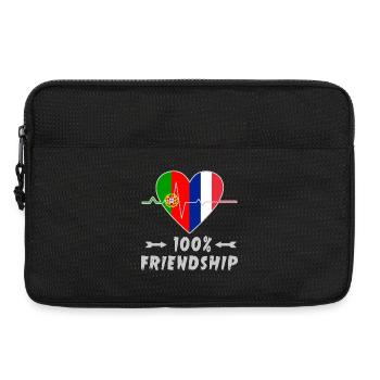 Portugal et France : amitié à 100 % - Sacoche pour ordinateur portable 13 pouces - noir - Devant