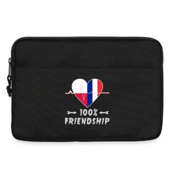 Polen und Frankreich 100% Freundschaft - Laptoptasche 13" - Schwarz - Vorne