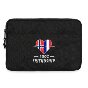 Norwegen und Frankreich 100% Freundschaft - Laptoptasche 13" - Schwarz - Vorne