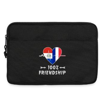 Paraguay und Frankreich 100% Freundschaft - Laptoptasche 13" - Schwarz - Vorne