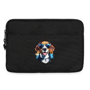 Beagle mit Sonnenbrille - Laptoptasche 13" - Schwarz - Vorne
