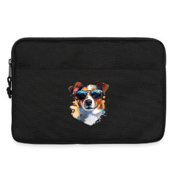 Jack Russel mit Sonnenbrille - Laptoptasche 13" - Schwarz - Vorne
