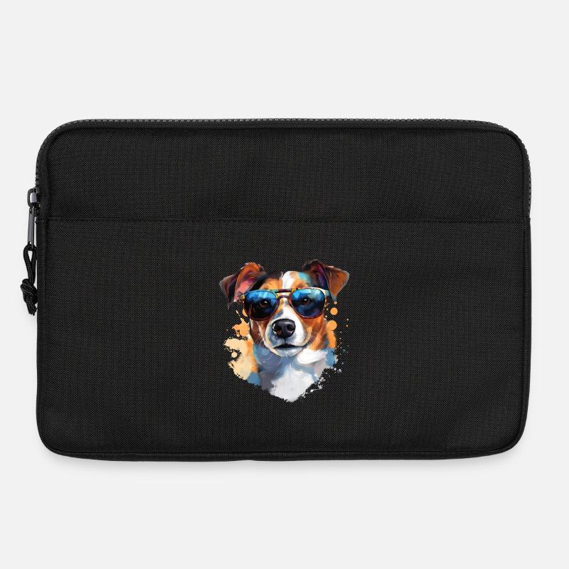 Jack Russel mit Sonnenbrille - Laptoptasche 13" - Schwarz