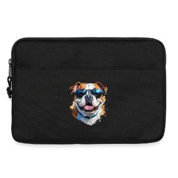 Bulldog with sunglasses - Laptop bag 13" - black - Front
