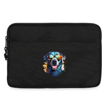Labrador mit Sonnenbrille - Laptoptasche 13" - Schwarz - Vorne