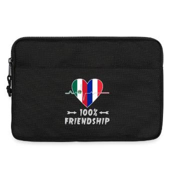 Le Mexique et la France : une amitié à 100 % - Sacoche pour ordinateur portable 13 pouces - noir - Devant