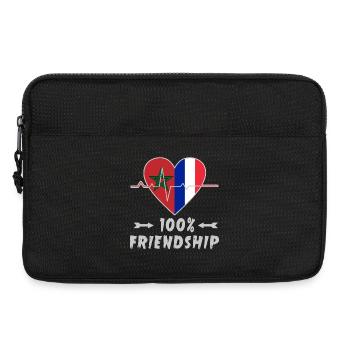 Le Maroc et la France : une amitié à 100 % - Sacoche pour ordinateur portable 13 pouces - noir - Devant