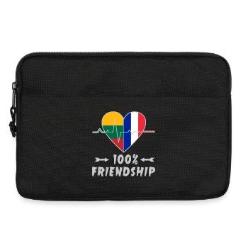 Litauen und Frankreich 100% Freundschaft - Laptoptasche 13" - Schwarz - Vorne