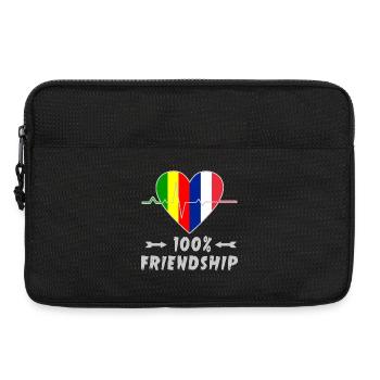 100 % amitié entre le Mali et la France - Sacoche pour ordinateur portable 13 pouces - noir - Devant