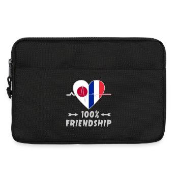 Le Japon et la France : une amitié à 100 % - Sacoche pour ordinateur portable 13 pouces - noir - Devant