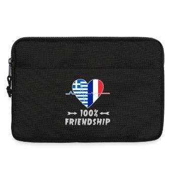 100 % amitié entre la Grèce et la France - Sacoche pour ordinateur portable 13 pouces - noir - Devant