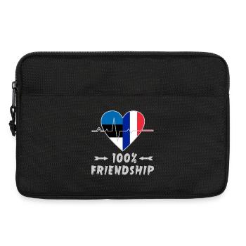 Estland und Frankreich 100% Freundschaft - Laptoptasche 13" - Schwarz - Vorne