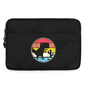 Pixel Sunset Circle with Silhouette - Laptop bag 13" - black - Front