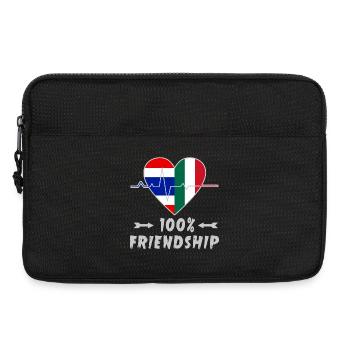 100 % amitié entre la Thaïlande et l'Italie - Sacoche pour ordinateur portable 13 pouces - noir - Devant