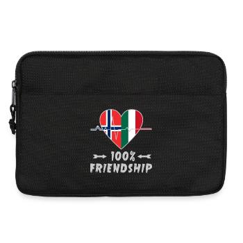 Norwegen und Italien 100% Freundschaft - Laptoptasche 13" - Schwarz - Vorne