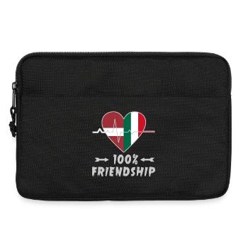 Lettland und Italien 100% Freundschaft - Laptoptasche 13" - Schwarz - Vorne