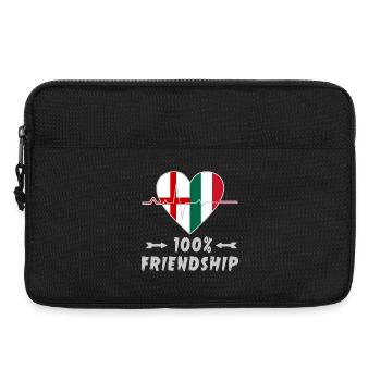 L'Angleterre et l'Italie : amitié à 100 % - Sacoche pour ordinateur portable 13 pouces - noir - Devant