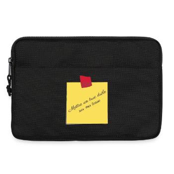 Leg etwas Lustiges auf meinen Becher - Laptoptasche 13" - Schwarz - Vorne