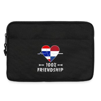 Thailand und Niederlande 100% Freundschaft - Laptoptasche 13" - Schwarz - Vorne