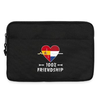Spanien und Niederlande 100% Freundschaft - Laptoptasche 13" - Schwarz - Vorne