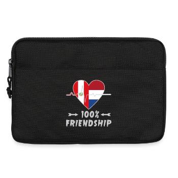 Peru und Niederlande 100% Freundschaft - Laptoptasche 13" - Schwarz - Vorne