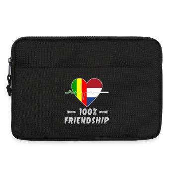 100 % amitié entre le Mali et les Pays-Bas - Sacoche pour ordinateur portable 13 pouces - noir - Devant