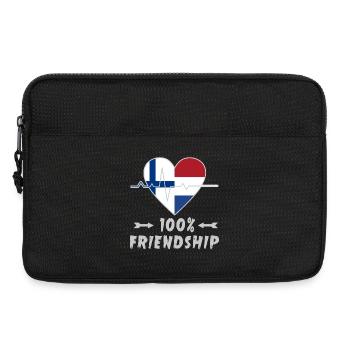 Finnland und Niederlande 100% Freundschaft - Laptoptasche 13" - Schwarz - Vorne