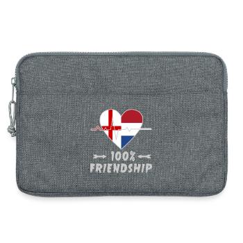 England und Niederlande 100% Freundschaft - Laptoptasche 13" - Grau meliert - Vorne