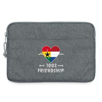 Ghana and Netherlands 100% friendship - Laptop bag 13" - heather grey - Front