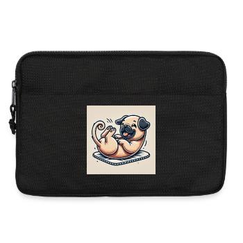 Chien joueur avec un corps musclé - Sacoche pour ordinateur portable 13 pouces - noir - Devant