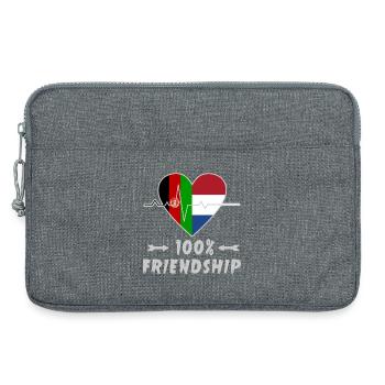 Afghanistan und Niederlande 100% Freundschaft - Laptoptasche 13" - Grau meliert - Vorne