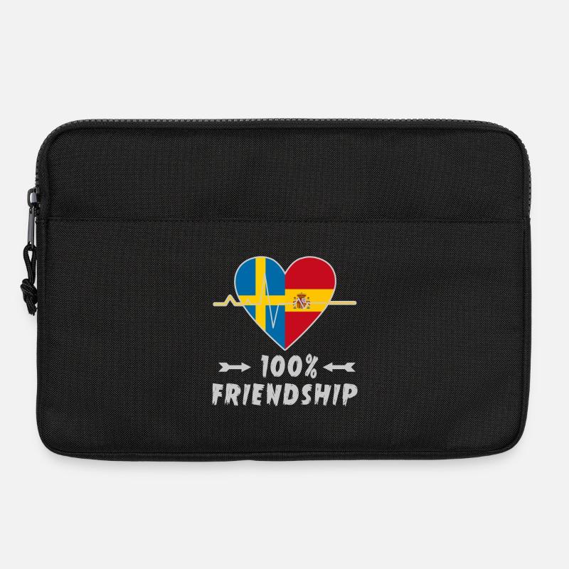 Schweden und Spanien 100% Freundschaft - Laptoptasche 13" - Schwarz