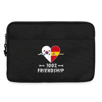 Südkorea und Spanien 100% Freundschaft - Laptoptasche 13" - Schwarz - Vorne