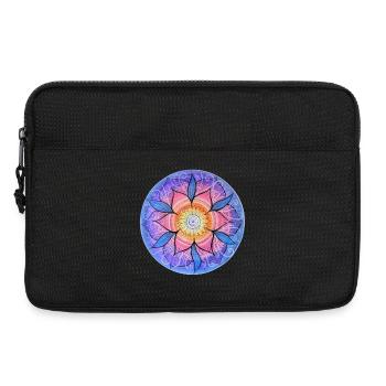 Blumenmandala in lebendigen Farben - Laptoptasche 13" - Schwarz - Vorne