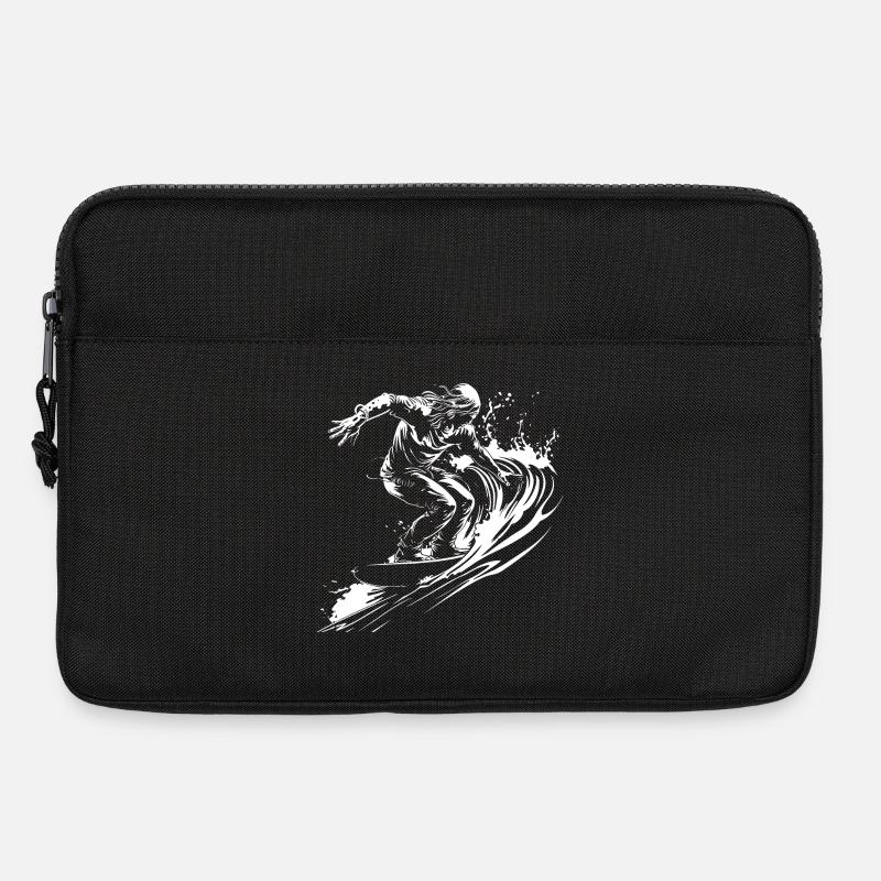Surfer Skizze - Laptoptasche 13" - Schwarz