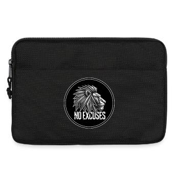 Geometrischer Löwe No Excuses - Laptoptasche 13" - Schwarz - Vorne